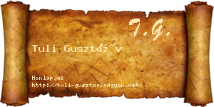 Tuli Gusztáv névjegykártya